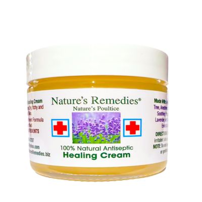 "100% Natural Antiseptic Healing Cream" Heals and Soothes Infected Skin, Bed Sores, Pressure Sores, Wounds, Painful Ulcers, Itching, Scrapes, Rashes, Cuts, Burns, Poison Ivy, Eczema, Psoriasis 2 oz.