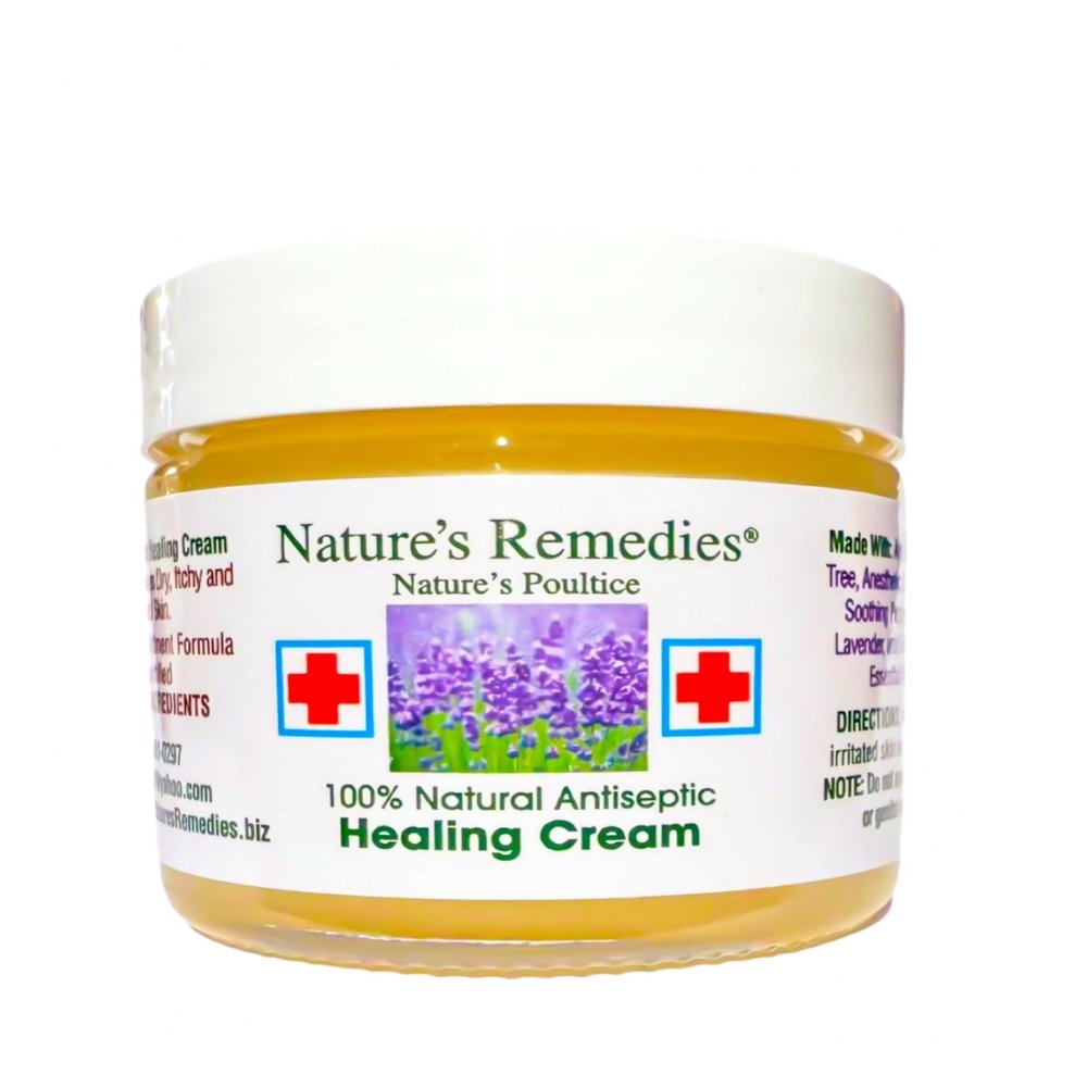 "100% Natural Antiseptic Healing Cream" Heals and Soothes Infected Skin, Bed Sores, Pressure Sores, Wounds, Painful Ulcers, Itching, Scrapes, Rashes, Cuts, Burns, Poison Ivy, Eczema, Psoriasis 2 oz.