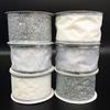 4 Rolls Assorted Patterns Classic Christmas Decorations Ribbons (2" W x 9FT Each), White/Silver view 1