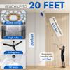 Extendable Microfiber Duster Extension Rod | Ceiling Fan Duster 20 Foot Reach | Cobweb 3-Stage Aluminum Telescoping Pole | Lightweight Webster Telescoping Cleaning Tool | U.S. Duster Co. view 2