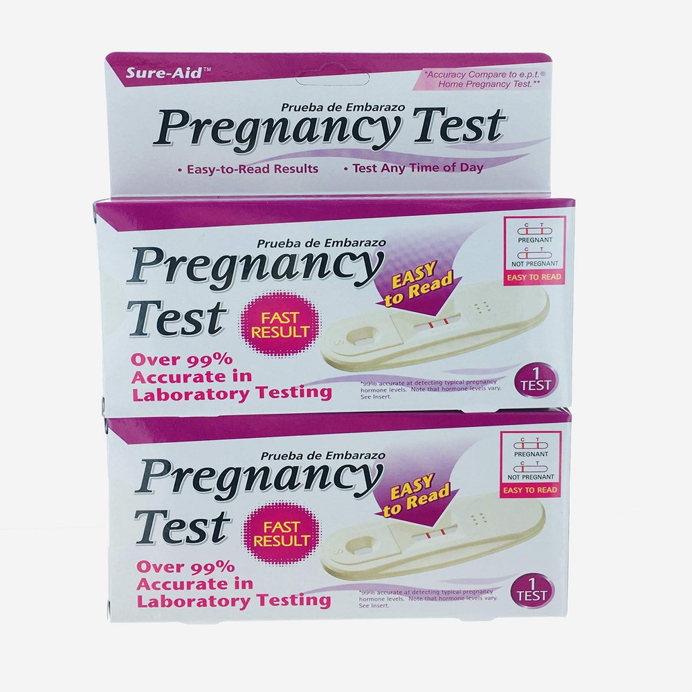 Sure-Aid One Step Pregnancy Test - Over 99% Accurate - Simple One Step, Easy to Read Results, Test Any Time of the Day (2 Pack/2 Count)
