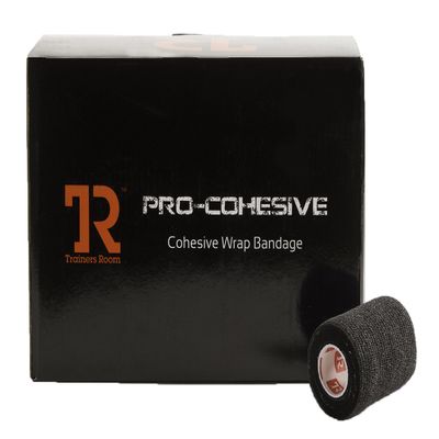 TrainersRoom TR Pro-Cohesive Athletic Wrap 3 inch 16 Roll/Case - Black
