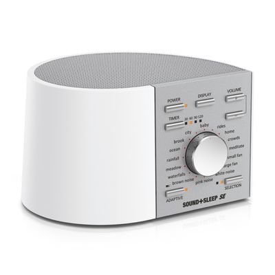 Adaptive Sound Technologies Sound + Sleep SE Noise Machine - White Noise Machine - Non-Looping Environmental/Nature Sounds for Sleep & Relaxation - with Timer & Headphone Jack - White/Silver