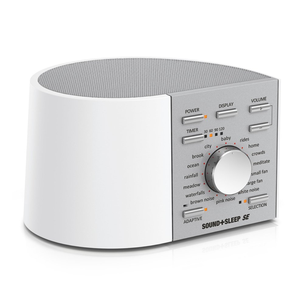 Adaptive Sound Technologies Sound + Sleep SE Noise Machine - White Noise Machine - Non-Looping Environmental/Nature Sounds for Sleep & Relaxation - with Timer & Headphone Jack - White/Silver