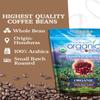 2LB Subtle Earth Organic Coffee - Medium-Dark Roast - Whole Bean Coffee - 100% Arabica Beans - Low Acidity and Non-GMO - 2lb bag view 2