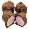 Scott's Cakes Milk Chocolate Covered Pink Strawberry Marshmallows in a 1 Pound White Bakery Box view 1