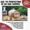 3 Liter Whiskey Aging Barrel with Wood Stand, Bung and Spigot - 3L Mini Charred Oak Barrels for Aging Whiskey, Bourbon, Cocktails and More! Laser Engraved Whiskey Barrel Design (B511) view 3