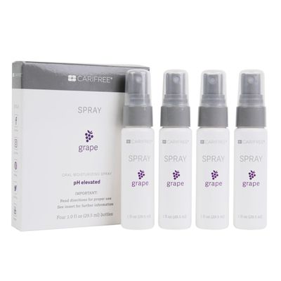 CariFree Oral Spray, Grape Flavored, Xylitol for Moisturization, Neutralizes pH, Fluoride-Free, Freshen Breath, Recommended by Dentists, Dentist Developed, 4 Bottles (1 fl. oz. Each)