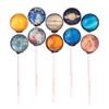 Sparko Sweets Galaxy Lollipops, Planet Designs, Juicy Cherry Flavor, 10 Lollipop Set, 2 lbs, Gift Pack, Handcrafted in USA Ideal for Space-Themed Events, Birthdays, and Party Favors view 1