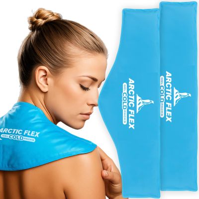 Arctic Flex Neck Ice Pack - Cold Compress Shoulder Therapy Wrap - Cool Reusable Medical Freezer Gel Pad for Swelling, Injuries, Headache, Cooler (Large (1 Pack))