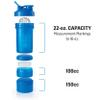BlenderBottle Shaker Bottle with Pill Organizer and Storage for Protein Powder ProStak System, 22-Ounce, Pebble Grey view 2
