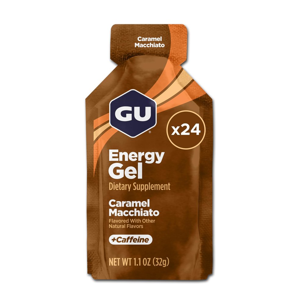 GU Energy Original Sports Nutrition Energy Gel, Caramel Macchiato, 24 Count Box