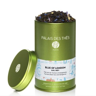 Palais des Ths - Blue of London - Earl Grey Black Tea, Bergamot & Cornflower - Premium Loose Leaf, Serves 20-25 Cups - 3.5oz Tin