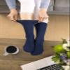 IOMI - 6 Pack Women Thin Non Binding Extra Wide Loose Top Cotton Diabetic Socks (5-9 US, Blue LA7) view 2