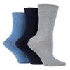 IOMI - 6 Pack Women Thin Non Binding Extra Wide Loose Top Cotton Diabetic Socks (5-9 US, Blue LA7) view 4