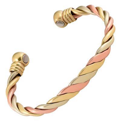 MAGNETJEWELRYSTORE Magnetic Copper Bracelet Triple Cuff, For Men and Women, High Power Magnets, Adjustable Bangle