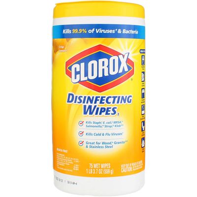 Clorox Disinfecting Wipes Disinfecting Fresh Scent, Lemon Canister 75 Count