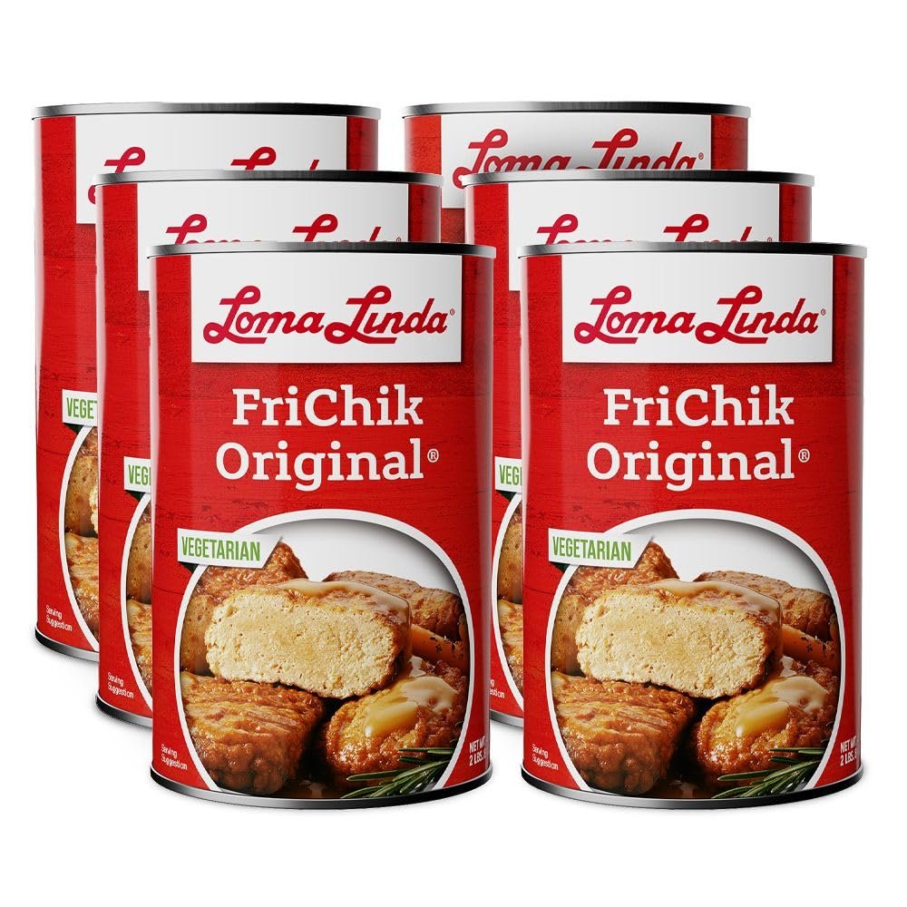 Loma Linda FriChik Original - Plant-Based Chicken Alternative, 6 Pack (37.5 oz Total)  Protein-Rich, Non-GMO, Vegetarian Meat Substitute for Healthy Meals