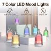 DOUDING 120ml Glass Essential Oil Diffuser, Ultrasonic Aroma Diffuser Glass Cover & Plastic Reservoir with Auto Shut-Off, 7 Colors LED Light for Home, Bedroom, Office, Yoga(White Base) view 2