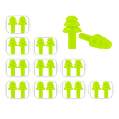 10 Pairs Noise Cancelling Ear Plugs, Premium Soft Silicone, Reusable, Waterproof, Hypoallergenic, Noise Reduction Earplugs for Swimming, Airplanes, Concerts, Shooting, Travelling, Sleeping & Snoring