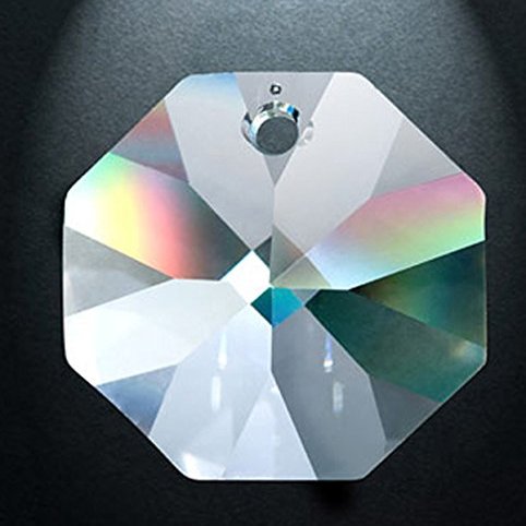 125 Pieces - Asfour 30% Lead Crystal 1081 - 14mm 1 Hole Clear Crystal Octagon Chandelier Crystal Parts Crystal Prims