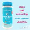 Jasmine Seven Fresh Feet Wipes - Peppermint - 45 Count Resealable Canister (Natural Foot and Body Wet Wipes) view 2