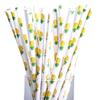 100 pcs Yellow Pineapple Paper Straws, Fun Cute Picnic Fruit Print Patterned Beverage Mason Jar Party Paper Drinking Straws Bulk, Cheap Birthday Wedding Colored Cake Pop Sticks view 1