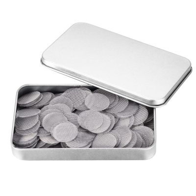 200 Pieces Pipe Screens, Stainless Steel Pipe Screen, 3/4 (0.75 Inch) Pipe Screen with Metal Storage Box