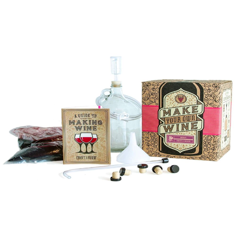 Craft a Brew Home Merlot Making Kit Easy Beginners with Ingredients and Supplies Ultimate Wine Brewing