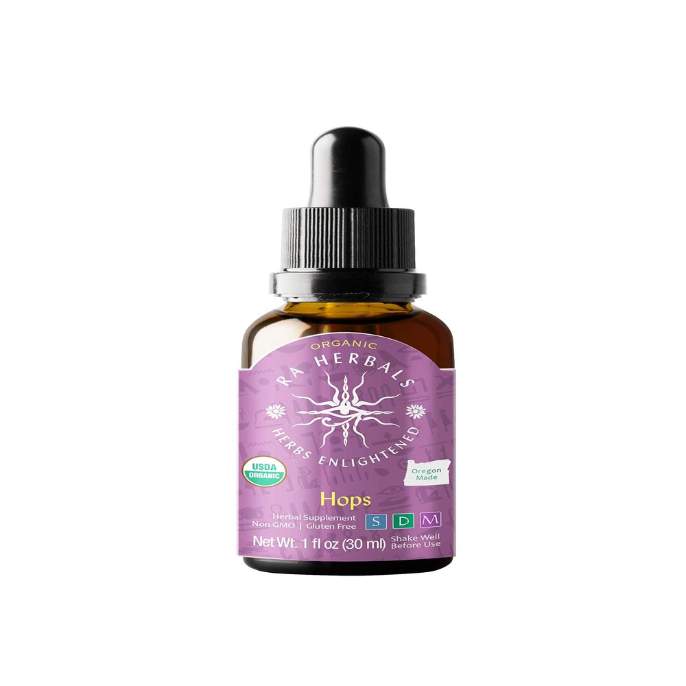 Sun God Medicinals Ra Herbals Organic Hops Liquid Extract - Nervous System Support - 1 fl oz