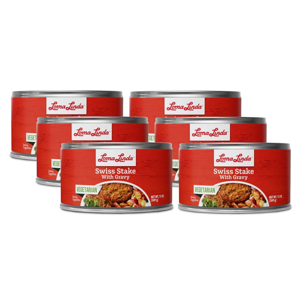 Loma Linda - Plant Based Meats (Swiss Stake with Gravy (13 oz.), 6 Pack)