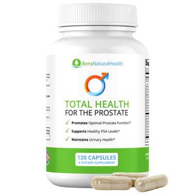 Ben's Natural Health Total Health for The Prostate Supplement with Beta Sitosterol Vitamins C, D, E, Zinc and Turmeric, 120 Vegicaps