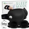 Nidra Contoured Sleep Mask for Side Sleepers  Zero Pressure Fit, Light Blocking Eye Shade for Sleeping & Travel  Black, Standard Size view 1