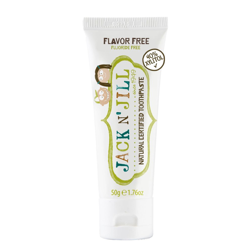 Jack N' Jill Natural Toothpaste for Baby and Infants - Fluoride Free Training Toothpaste, 40% Xylitol, BPA-Free - Flavor Free, 1.76 oz (Pack of 1)