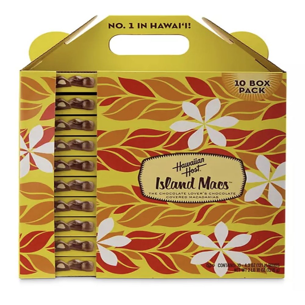 Hawaiian Host Island Macs Tiare Milk Chocolate Covered Macadamia Nuts 5 oz Boxes (12 Boxes)