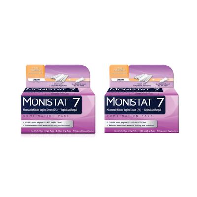 Monistat 7-Day Yeast Infection Treatment | Cream + External Itch Relief Cream | Pack of 2