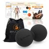 5BILLION Peanut Massage Ball - Double Lacrosse Massage Ball & Mobility Ball for Physical Therapy - Deep Tissue Massage Tool for Myofascial Release, Muscle Relaxer, Acupoint Massage (Black) view 2