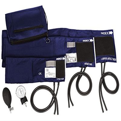 Prestige Medical 882-COM-NAV 3-in-1 Aneroid Sphygmomanometer Set with Carry Case, Navy