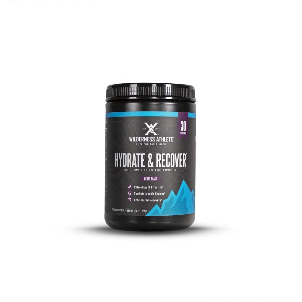 Wilderness Athlete - Hydrate & Recover | Liquid Hydration Powder Electrolyte Drink Mix - Recover Faster with Bcaas - Hydrate Powder with 1000mg of Vitamin C - 30 Serving Tub (Berry Blast)