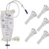 Male Urine Leg Bag Collector,5-Condom Catheters Self-Seal 35mm (Intermediate), Premium Leg Bag 750ml 30 Inch PVC Extension Tubing, Tubing Straps & Fast and Easy Draining view 1
