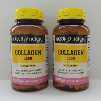 2 Pack 240 Capsules Collagen Hydrolysate +C +BIOTIN Skin Hair Bones 1500 mg/ 3C