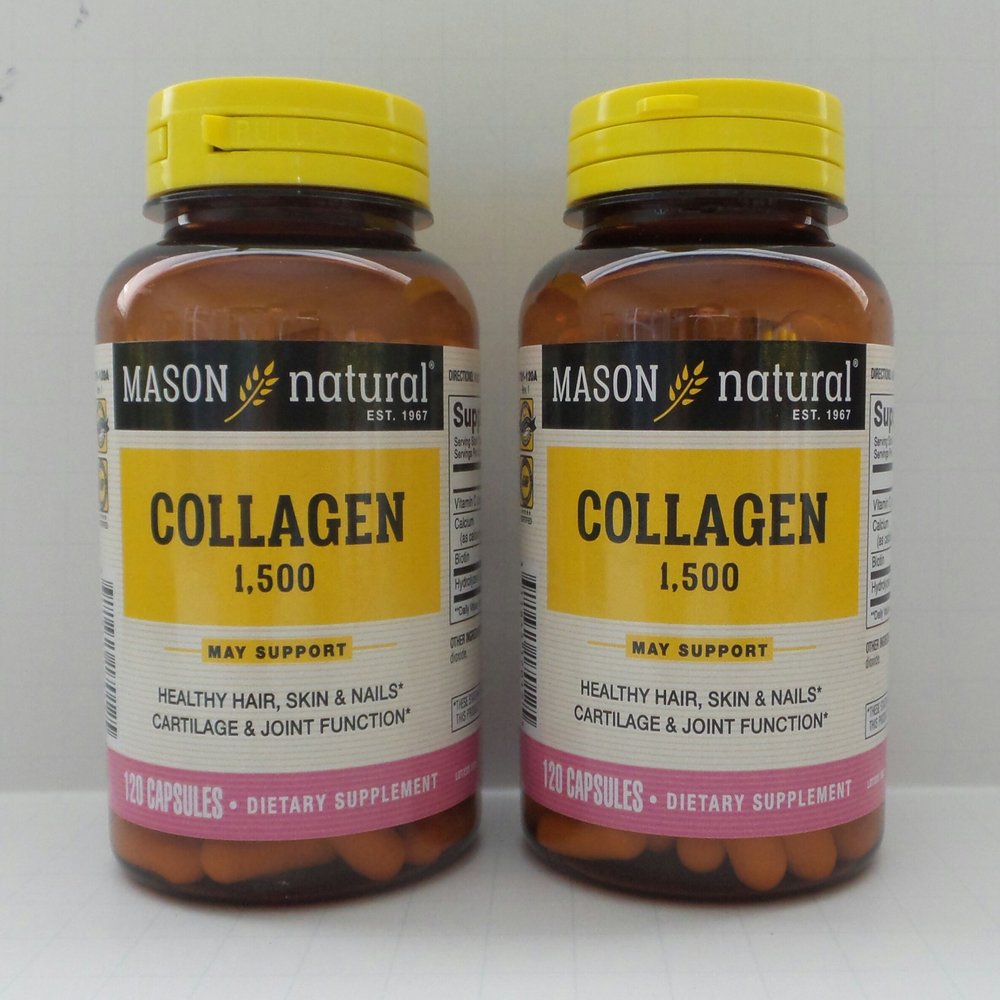 2 Pack 240 Capsules Collagen Hydrolysate +C +BIOTIN Skin Hair Bones 1500 mg/ 3C