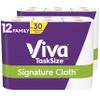 Viva Signature Cloth Paper Towels, Task Size - 12 Family Rolls (2 Packs of 6 Rolls) = 30 Regular Rolls (143 Sheets Per Roll) view 1