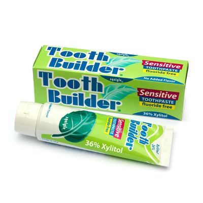 Squigle Tooth Builder SLS Free Toothpaste (Stops Tooth Sensitivity) Prevents Canker Sores, Cavities, Perioral Dermatitis, Bad Breath, Chapped Lips, 4 oz (4 Ounce (Pack of 1), Unflavored)