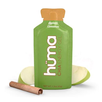 Huma Chia Energy Gel, Apples & Cinnamon, 12 Gels - Premier Sports Nutrition for Endurance Exercise