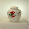 Red Rose Hummingbird Funeral Urn - Cremation Urn for Human Ashes - Hand Made Pottery (185 Cubic Inches 10 1/2" Tall x 6 1/2" Wide) view 2