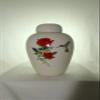 Red Rose Hummingbird Funeral Urn - Cremation Urn for Human Ashes - Hand Made Pottery (185 Cubic Inches 10 1/2" Tall x 6 1/2" Wide) view 3