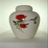 Red Rose Hummingbird Funeral Urn - Cremation Urn for Human Ashes - Hand Made Pottery (185 Cubic Inches 10 1/2" Tall x 6 1/2" Wide) view 4
