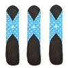 3-Pack Aslana Reusable Cloth Menstrual Period Pads for Daily & Overnight, Light & Heavy Flow, Pantiliners (Large - Heavy Flow/Overnight, L2: Fleece PUL Polka Dot Turquoise) view 2