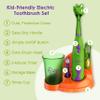 Brusheez Kids Electric Toothbrush Set - Safe & Effective for Ages 3+ - Parent Tested & Approved with Gentle Bristles, 2 Brush Heads, Rinse Cup, 2-Minute Timer, & Storage Base (Snappy The Croc) view 3